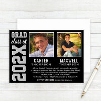 Zwei Graduate Black Gray Graduation Party Foto