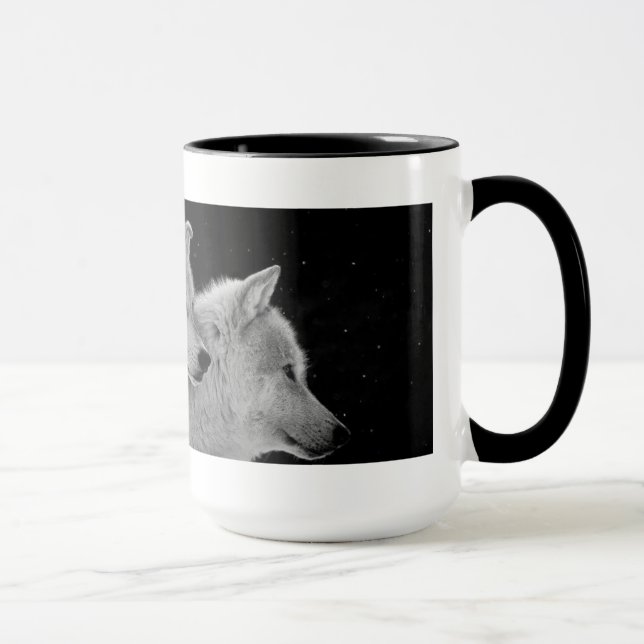 Zwei graue Wolf-Kaffee-Tasse Tasse (Rechts)