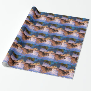 Zwei graue Wolfe im Winter Geschenkpapier