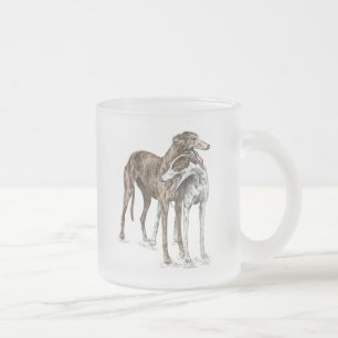 Zwei Greyhound-Freunde Hundekunst Mattglastasse
