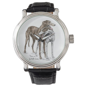 Zwei Greyhound Friends Dog Art Armbanduhr