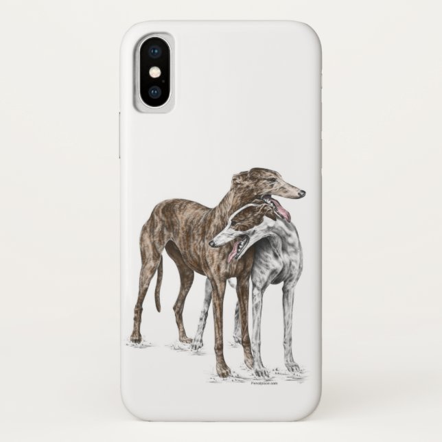 Zwei Greyhound Friends Dog Art Case-Mate iPhone Hülle (Rückseite)