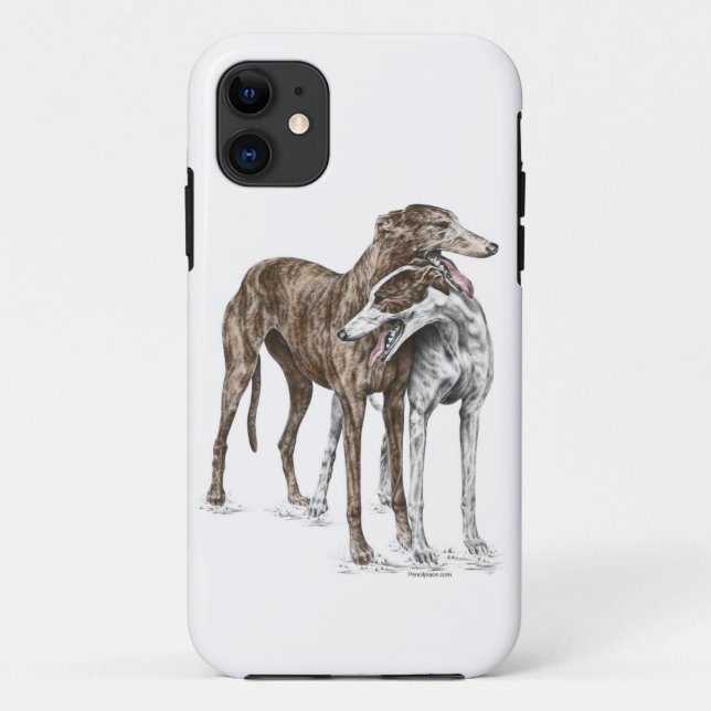 Zwei Greyhound Friends Dog Art Case-Mate iPhone Hülle (Rückseite)