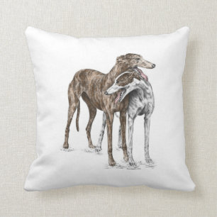 Zwei Greyhound Friends Dog Art Kissen