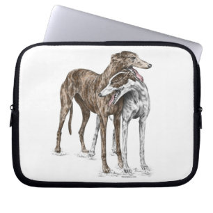 Zwei Greyhound Friends Dog Art Laptopschutzhülle