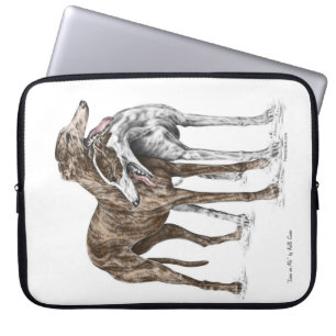 Zwei Greyhound Friends Dog Art Laptopschutzhülle