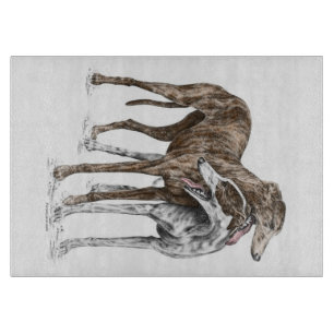 Zwei Greyhound Friends Dog Art Schneidebrett