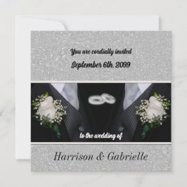 Zwei Grooms Black Tux Gay Wedding Einladung