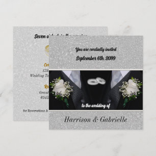 Zwei Grooms Black Tux Gay Wedding Einladung