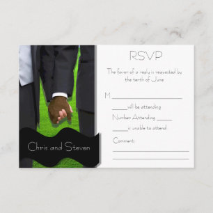 Zwei "Grooms Custom Gay Wedding RSVP" (birizial) RSVP Karte