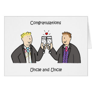 Zwei Grooms Gay Male Hochzeit Glückwunsch