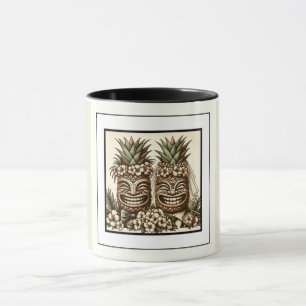 Zwei Grooms Gay Pineaple Tiki Head Retro Hochzeit Tasse