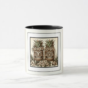 Zwei Grooms Gay Pineaple Tiki Head Retro Hochzeit Tasse