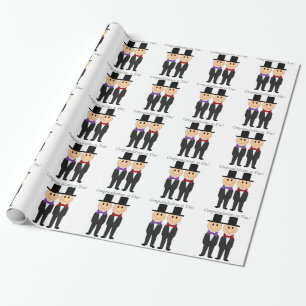 Zwei Grooms Gay Wedding Giftwrap Geschenkpapier