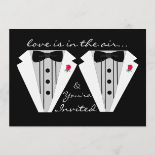 Zwei Grooms-Gay Wedding-Tuxedo Einladung
