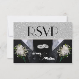 Zwei Grooms Hochzeitstuxen UAWG RSVP Karte