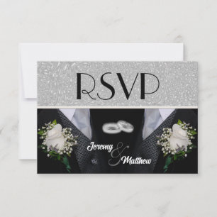 Zwei Grooms Hochzeitstuxen UAWG RSVP Karte