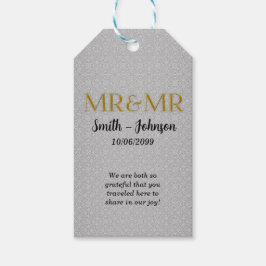 Zwei Grooms Mr. & Mr. Silver und Gold Wedding Geschenkanhänger