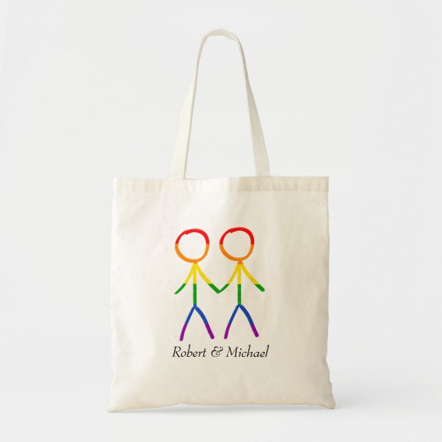 Zwei Grooms Rainbow-Liebe Tragetasche (Vorne)