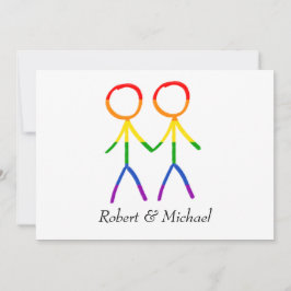 Zwei Grooms Regenbogen-Liebe horizontal Save The Date