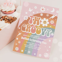 Zwei Groovy 2. Geburtstag Peace Liebe Party Regenb