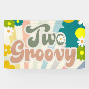 ZWEI GROOVY, 2. GEBURTSTAG, SONNENSCHEIN, REGENBOG BANNER