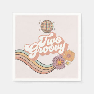 Zwei Groovy 2. Geburtstags-Party Serviette