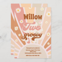 Zwei Groovy Hippie 2. Geburtstag Sunshine Daisy