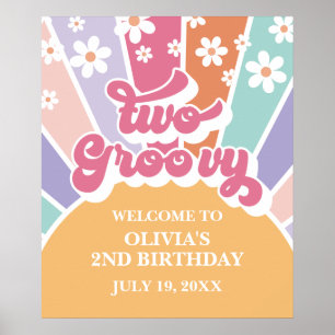 Zwei Groovy Rainbow Sunshine daisy Foam Board Poster