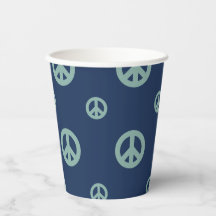 Zwei Groovy Retro Boy Blue Friedenszeichen Geburts