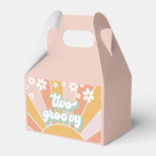Zwei Groovy Retro Sonnenschein Gänseblümchen Boho  Geschenkschachtel