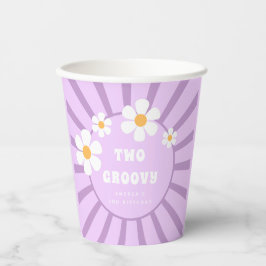 Zwei Groovy Retro Sunshine Girl Pappbecher