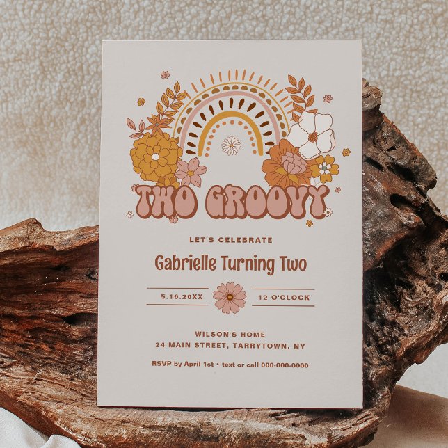 Zwei Groovy zum Geburtstag Einladung (Von Creator hochgeladen)