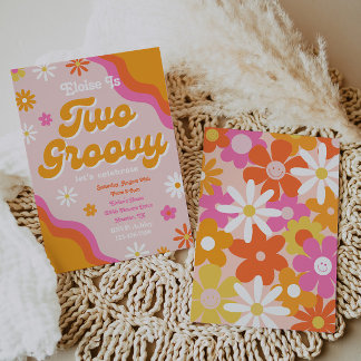 Zwei Groovy zum Geburtstag | Groovy Birthday Einladung