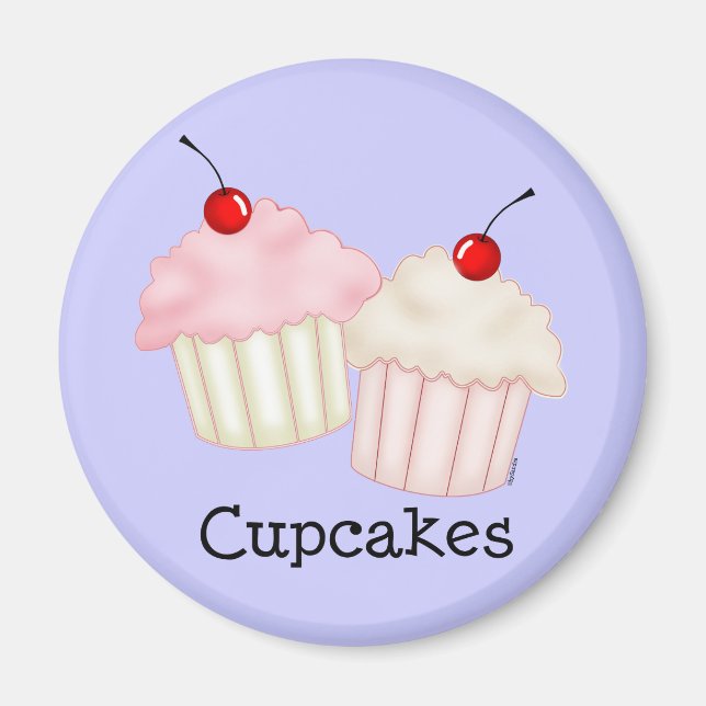 Zwei große Cupcakes Magnet (Vorne)