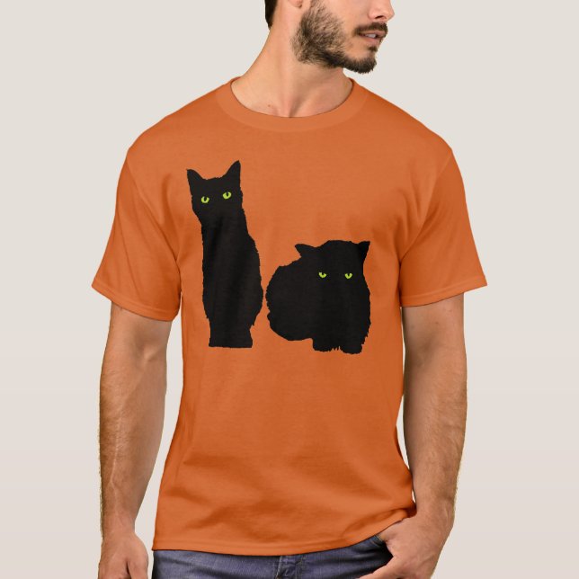 Zwei große schwarze Katzen T-Shirt (Vorderseite)