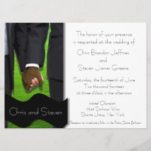 Zwei großräumige, maßgeschneiderte Gay Wedding Inv Einladung