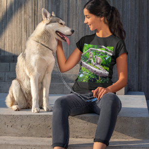 Zwei grüne Affen im T - Shirt Baumdruck