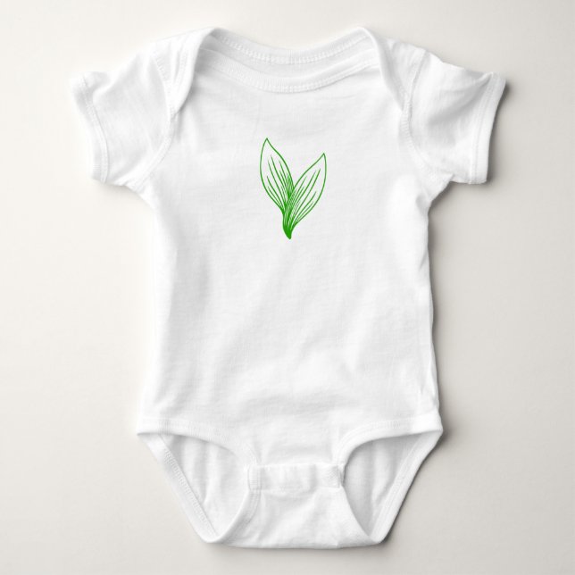 Zwei grüne Blätter verflochten Baby Strampler (Vorderseite)