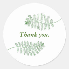 Zwei grüne Ferns Greenery Danke Stickers