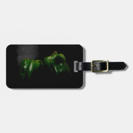 Zwei grüne Paprikaschoten cd ltcnm Gepäckanhänger