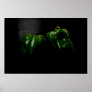 Zwei grüne Paprikaschoten wapcna Poster