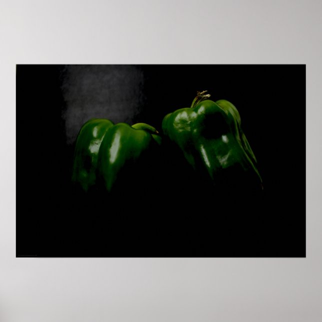 Zwei grüne Paprikaschoten wapcna Poster (Vorne)
