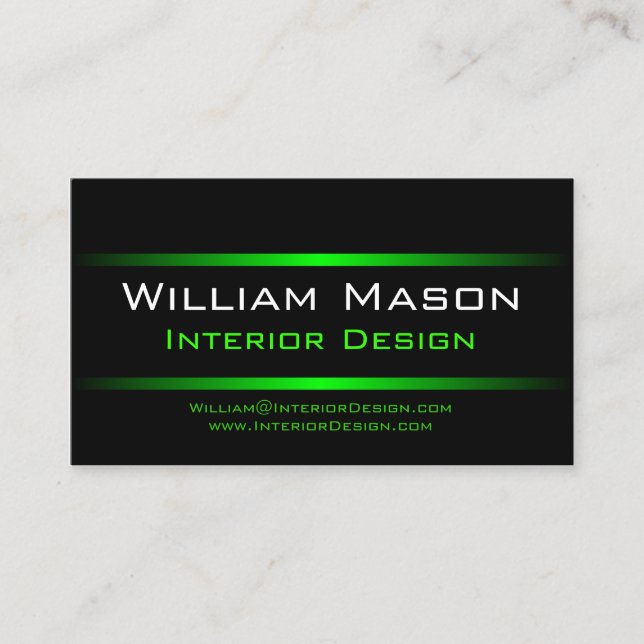Zwei grüne Streifen Berufliche Visitenkarte (Vorderseite)