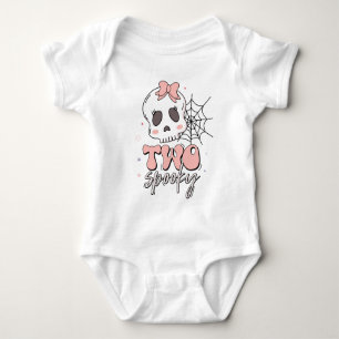 Zwei gruselig süße rosa Halloween Name Geburtstag Baby Strampler