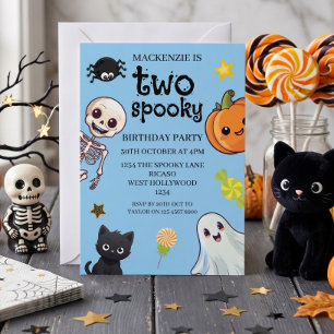 Zwei Gruselige 2. Geburtstags-Halloween-Party Einladung