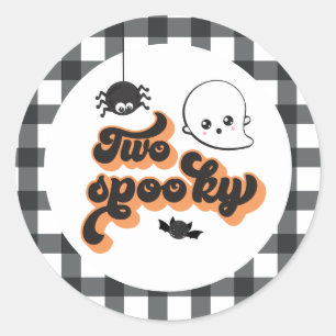 Zwei gruselige Halloween 2. Geburtstag Runder Aufkleber