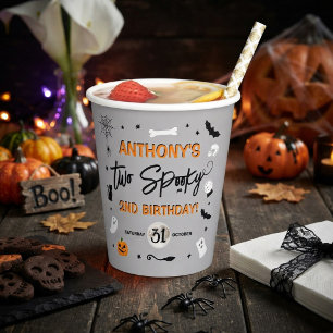Zwei Gruselige! Halloween 2. Geburtstagsfeier Pappbecher