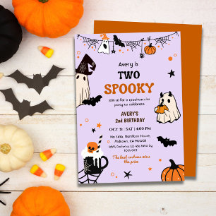 Zwei gruselige Halloween-Geburtstags-Geister Whims Einladung
