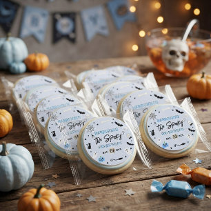 Zwei Gruselige! Jungen Halloween 2. Geburtstagsfei Runder Aufkleber